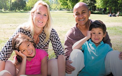 Foster family with children